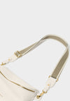 Katie Loxton Stripe Canvas Bag Strap, Light Khaki