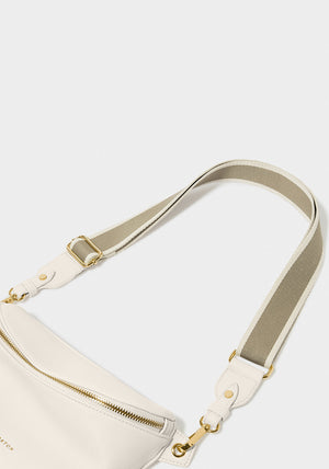 Katie Loxton Stripe Canvas Bag Strap, Light Khaki
