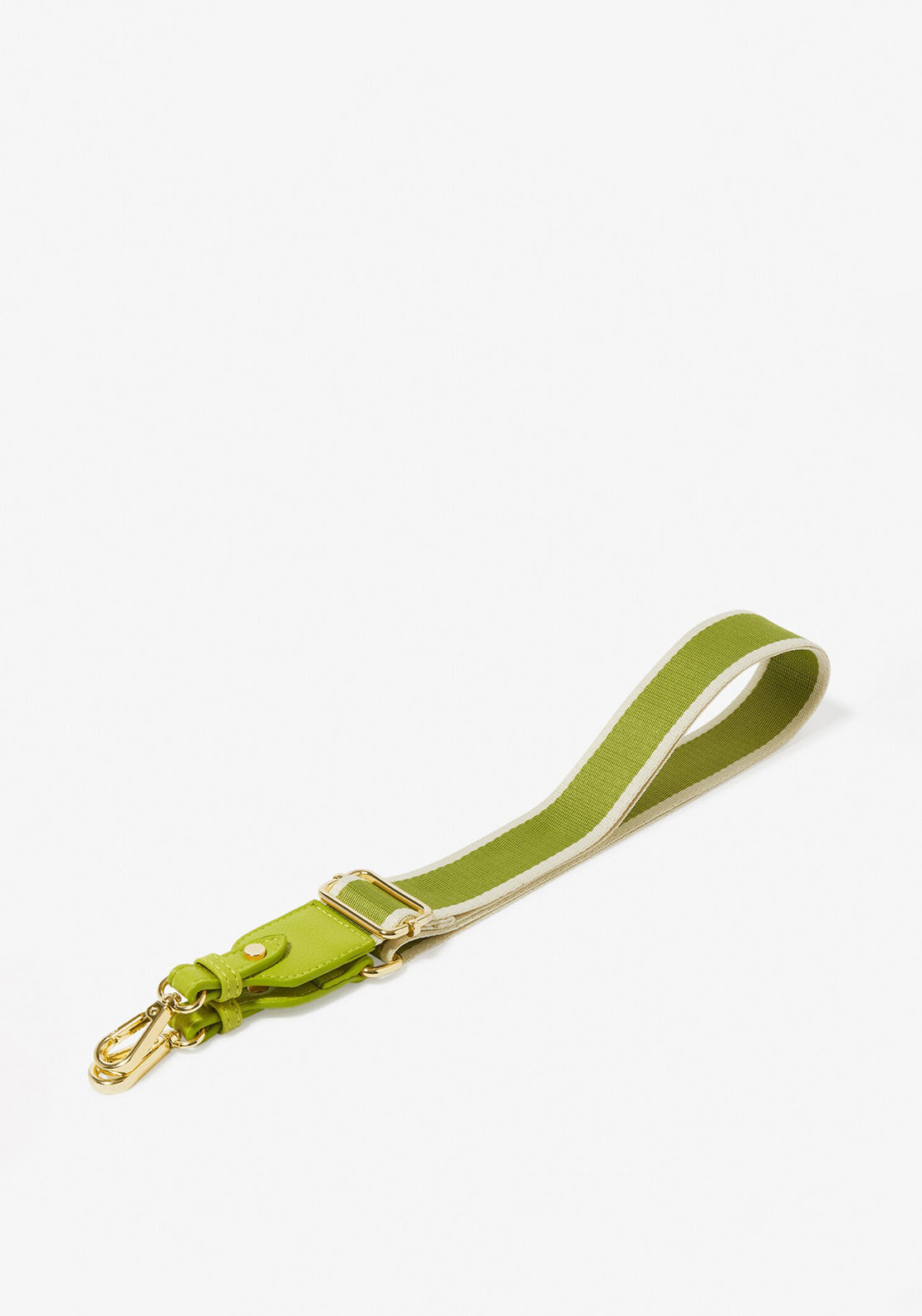 Katie Loxton Stripe Canvas Bag Strap, Lime Green
