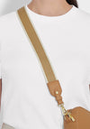 Katie Loxton Stripe Canvas Bag Strap, Tan