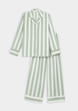 Katie Loxton Stripe Pyjama Set, Green