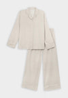 Katie Loxton Wave Print Pyjama Set, Light Beige