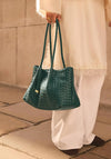 Katie Loxton Nova Woven Shoulder Bag, Palm Green