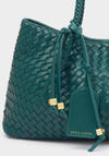 Katie Loxton Nova Woven Shoulder Bag, Palm Green