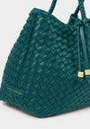 Katie Loxton Nova Woven Shoulder Bag, Palm Green
