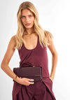 Katie Loxton Alma Patent Crackle Clutch, Burgundy