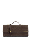 Katie Loxton Alma Suedette Clutch, Chocolate Brown