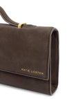 Katie Loxton Alma Suedette Clutch, Chocolate Brown