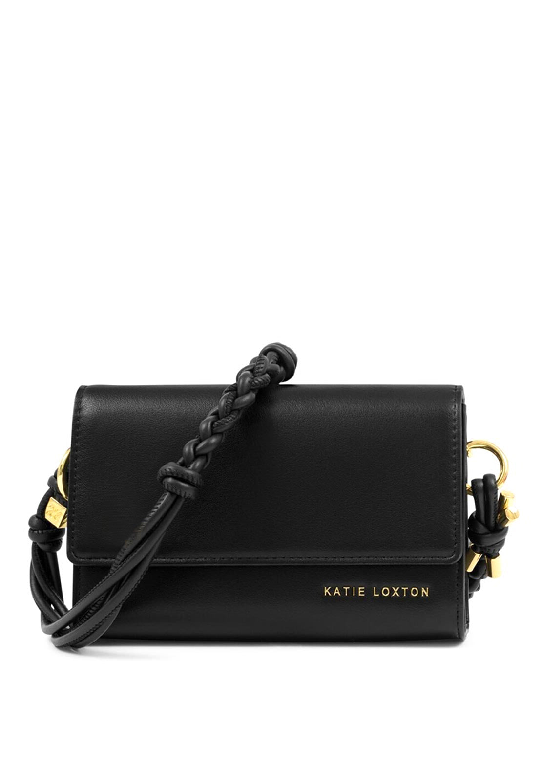 Katie Loxton Arden Braided Mini Shoulder Bag, Black