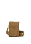 Katie Loxton Avery Slim Quilted Suedette Crossbody Bag, Tan