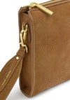 Katie Loxton Avery Slim Quilted Suedette Crossbody Bag, Tan