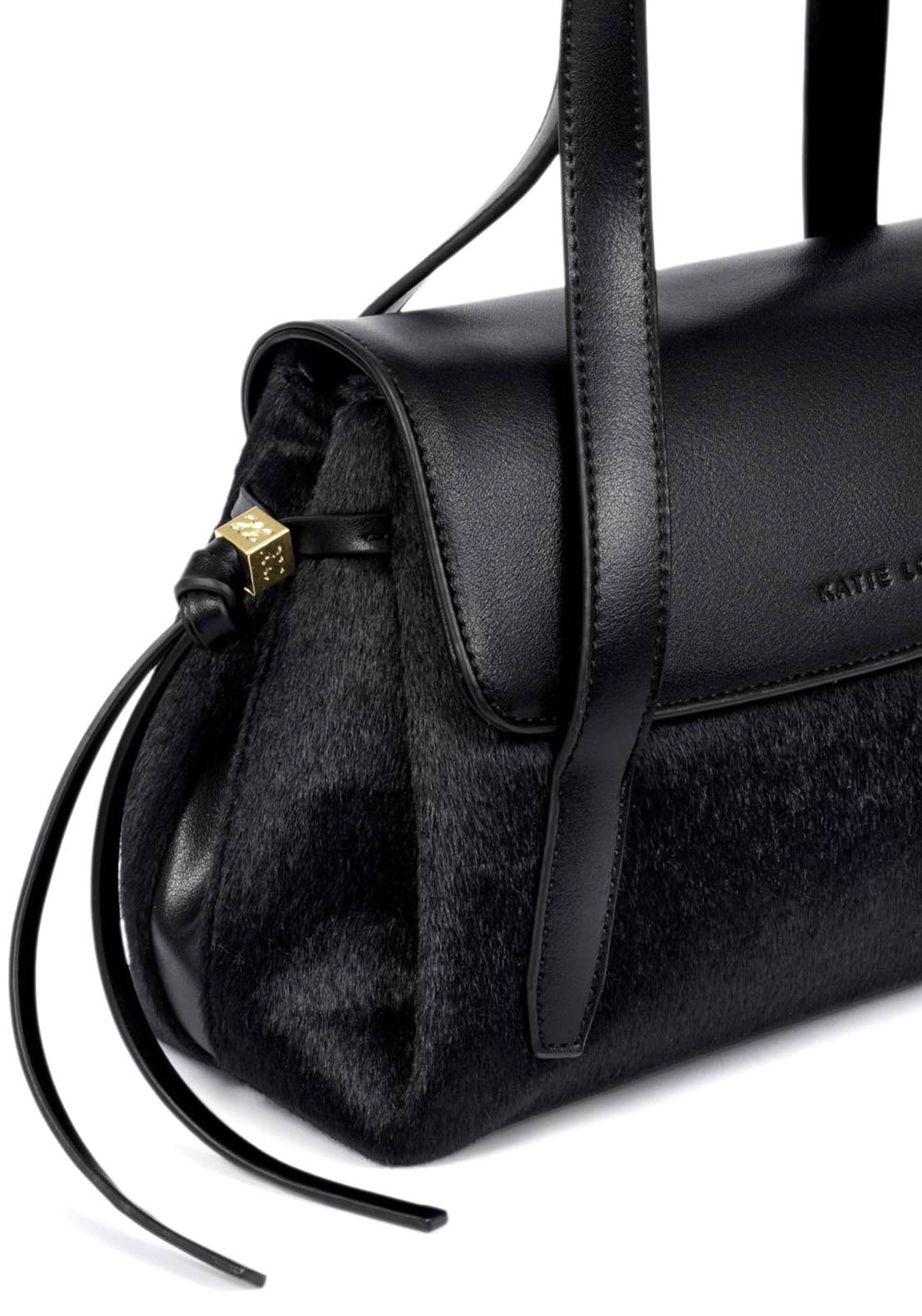 Katie Loxton Alyssa Small Faux Pony Top Handle Bag, Black
