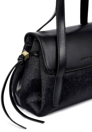 Katie Loxton Alyssa Small Faux Pony Top Handle Bag, Black