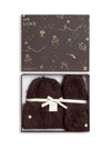 Katie Loxton Boxed Hat & Mittens Set, Chocolate Brown
