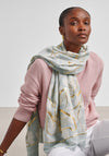 PRINTED FOIL SCARF GOLDEN FLORAL