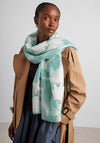 PRINTED FOIL SCARF FLORAL SAGE