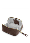 Katie Loxton Fold Out Suedette Mirror Makeup Bag, Brown