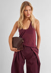 Katie Loxton Freya Patent Crackle Clutch, Burgundy