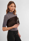 Katie Loxton Freya Patent Crackle Clutch, Chocolate Brown