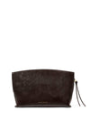 Katie Loxton Freya Patent Crackle Clutch, Chocolate Brown