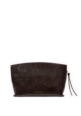 Katie Loxton Freya Patent Crackle Clutch, Chocolate Brown