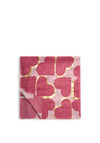 PRINTED FOIL SCARF HEART TILE PINK RASPBERRY