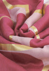 PRINTED FOIL SCARF HEART TILE PINK RASPBERRY