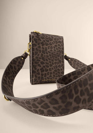 Katie Loxton Avery Slim Leopard Printed Crossbody Bag, Brown