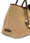 Katie Loxton Nova Raffia Small Shoulder Tote, Brown
