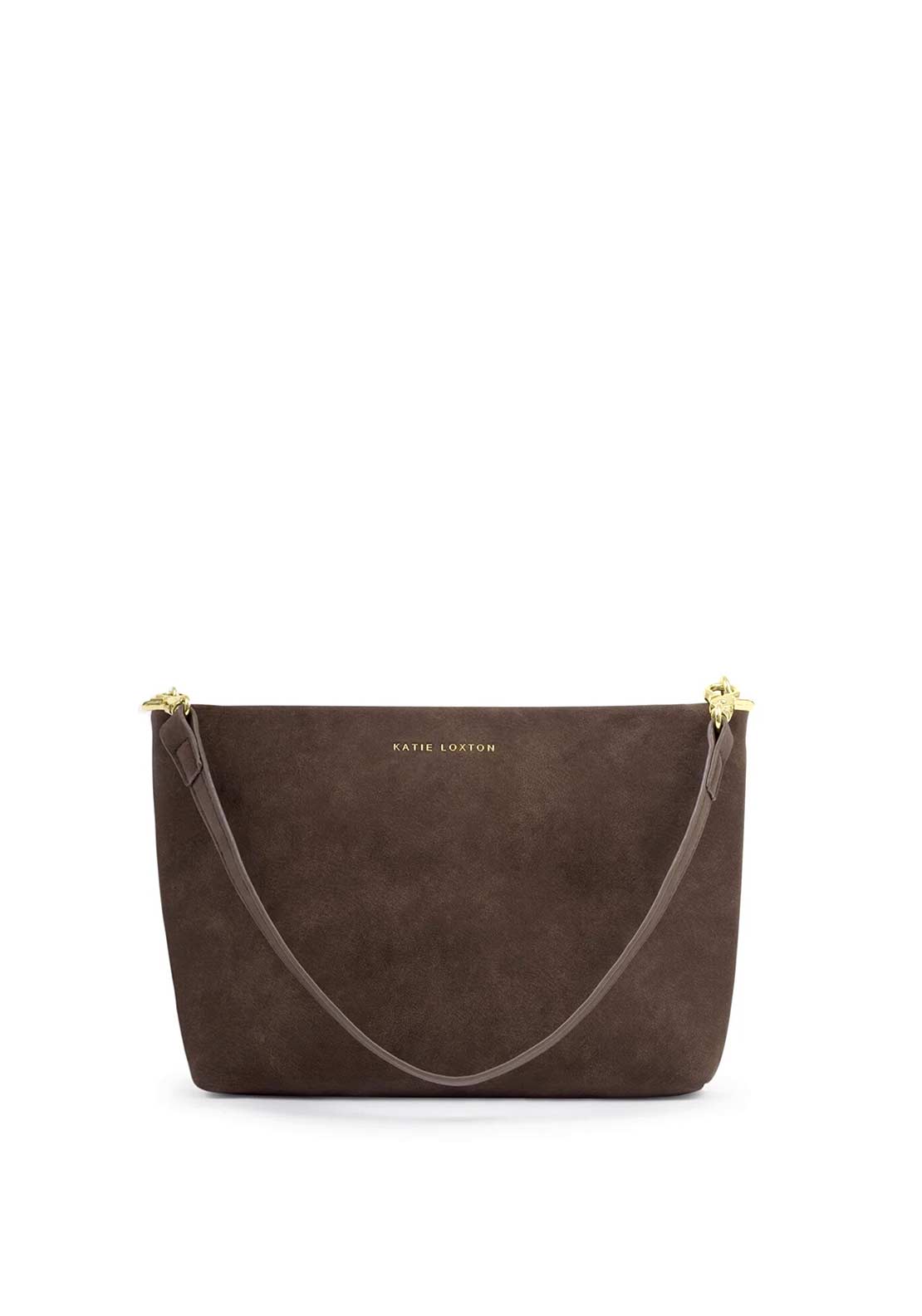 Katie Loxton Cord Small Suedette Shoulder Bag, Brown