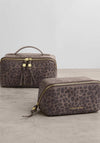 Katie Loxton Leopard Printed Fold-Out Mirror Makeup Bag, Brown