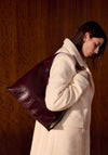 LALA PATENT CRACKLE SLOUCH SHOULDER BAG