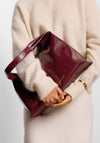 LALA PATENT CRACKLE SLOUCH SHOULDER BAG