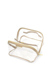 LARGE CLEAR FOLD-OUT WASH BAG  Lght Taupe