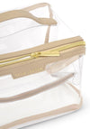 LARGE CLEAR FOLD-OUT WASH BAG  Lght Taupe