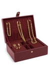 Katie Loxton Large Signature Jewellery Box, Burgundy