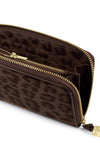 Katie Loxton Large Suedette Leopard Print Wallet, Brown