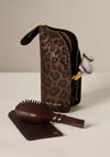 Katie Loxton Leopard Print Travel Makeup Brush Set & Case, Brown