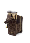 Katie Loxton Leopard Print Travel Makeup Brush Set & Case, Brown