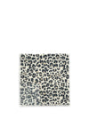 PRNTED SCARF  LEOPARD  Ecru  Black