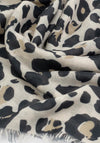 PRNTED SCARF  LEOPARD  Ecru  Black