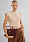 Katie Loxton Lori Suedette Shoulder Bag, Burgundy