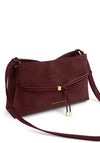 Katie Loxton Lori Suedette Shoulder Bag, Burgundy
