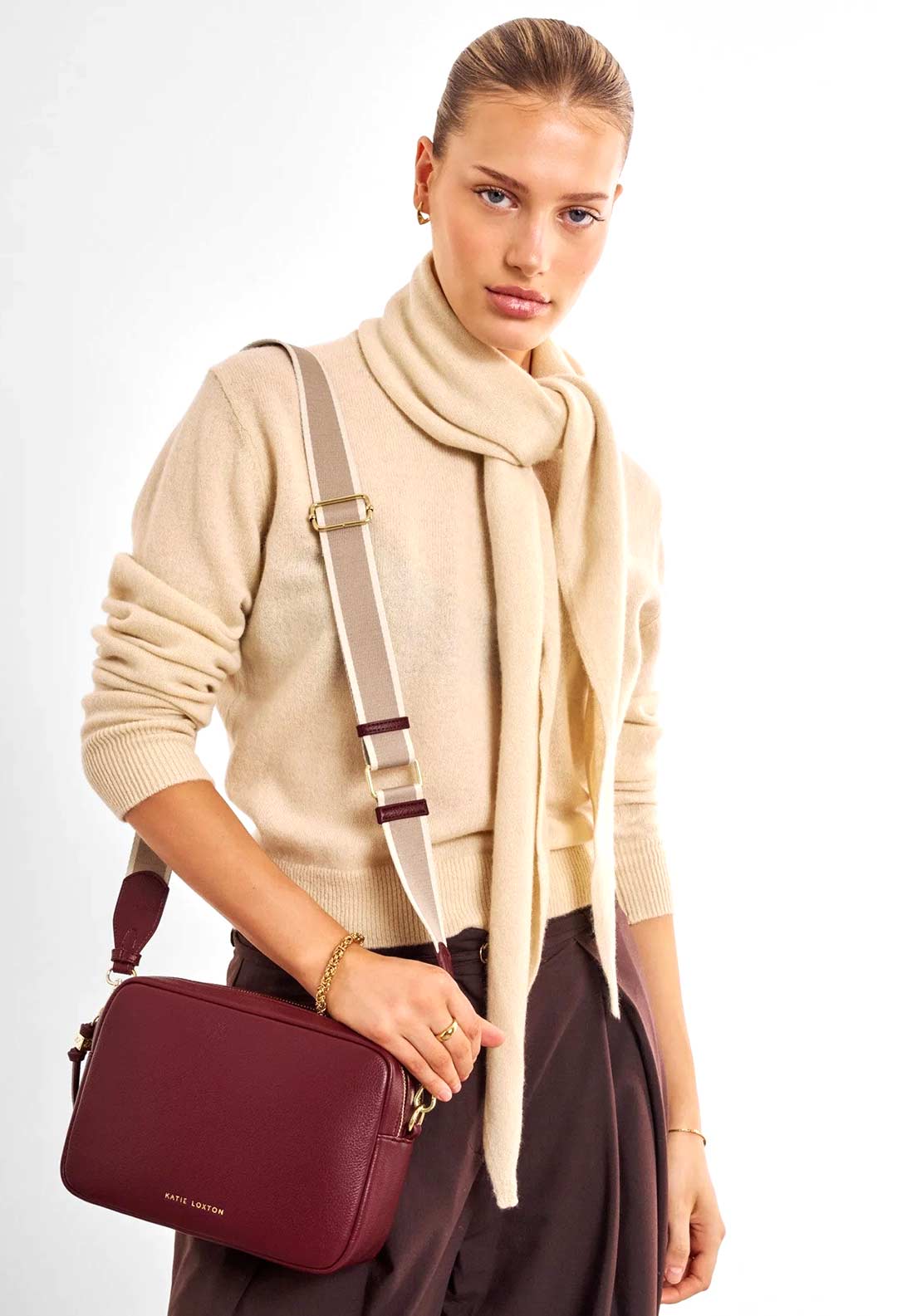 Katie Loxton Lottie Medium Crossbody Bag, Burgundy