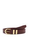 Katie Loxton Medium/Large Patent Crackle Buckle Belt, Burgundy