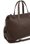 Katie Loxton Milan Woven Travel Cabin Bag, Chocolate Brown