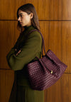 Katie Loxton Nova Woven Shoulder Bag, Burgundy