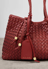 Katie Loxton Nova Hand Woven Medium Shoulder Tote Bag, Red