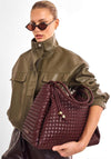Katie Loxton Nova Hand Woven Large Shoulder Bag, Burgundy
