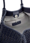 Katie Loxton Nova Hand Woven Medium Shoulder Tote Bag, Navy